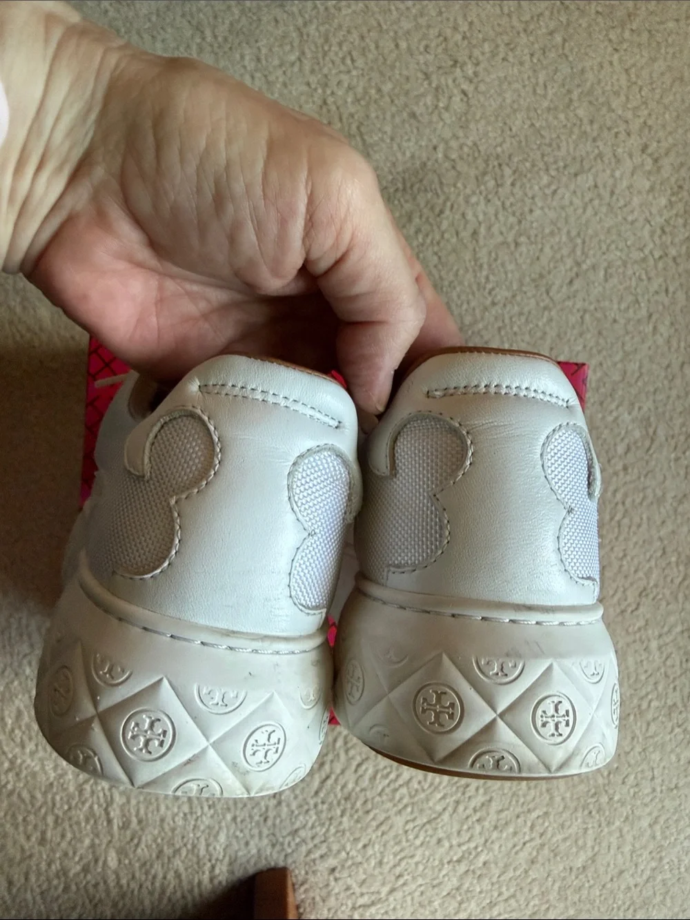 Tory Burch White Leather Low-Top Sneakers